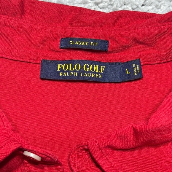 Polo Golf Shirt Womens Large Classic Fit Polo Red White Pony Preppy Large Work - Picture 2 of 6
